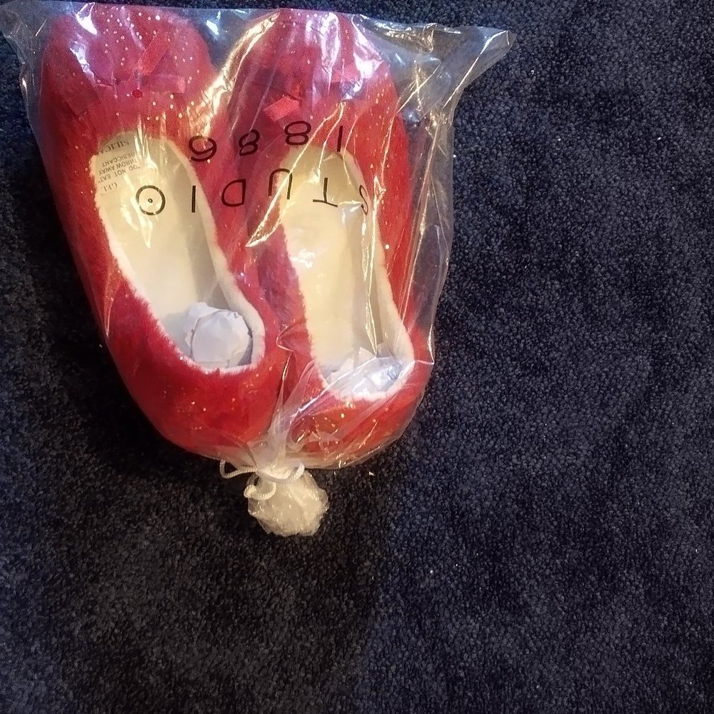 1886 METALLIC RED FOIL- BALLET SLIPPERS
